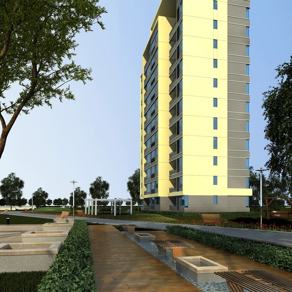 3d modern apartment building - 3D Building 055 by sundynasty